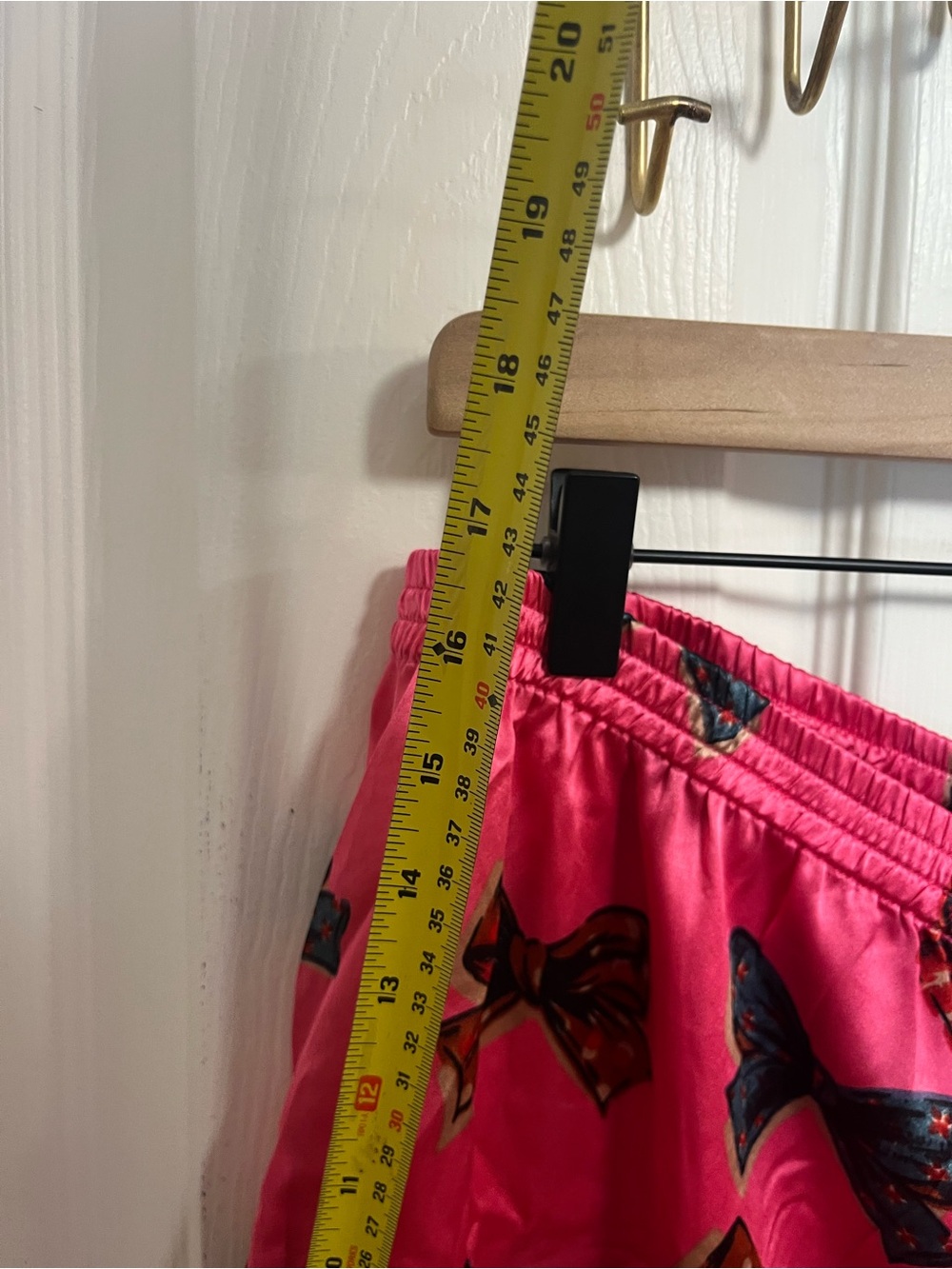 Women's Bow-Print Pajama Set in Bright Pink - Picture 9 of 10
